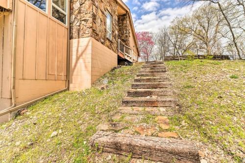 a set of steps leading up to a building at Eureka Springs Gem 2 Decks, Mtn and Lake Views in Golden