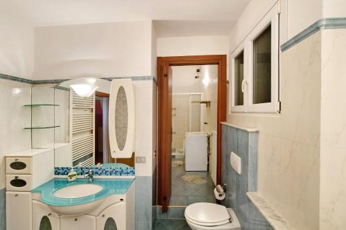 a bathroom with a sink and a toilet at Casa Alan in Gera Lario
