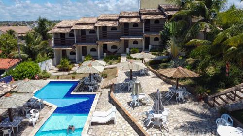 an aerial view of the resort at Pousada Enseada do Sol in Jacumã