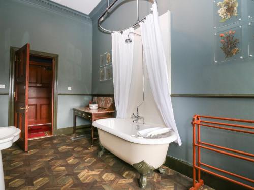 a bathroom with a bath tub and a toilet at Macdui - Mar Lodge Estate in Ballater