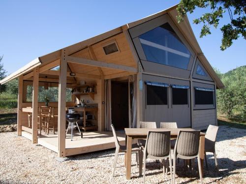 Luxury design tent immersed in the Maremma landscape