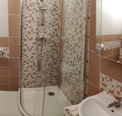 Kylpyhuone majoituspaikassa Penzion Pacovka