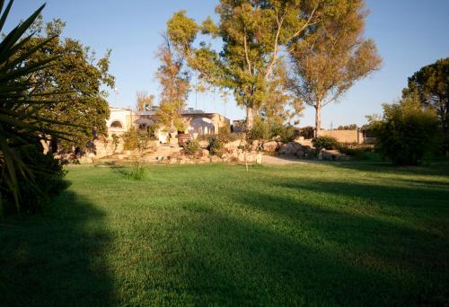 a grassy yard with a house in the background at Le Pentume in Arnesano