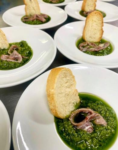 a group of plates of food on a table at CASCINA DOMINA in Gassino Torinese