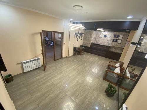 an overhead view of a living room with a room at Azimut in Balykchy