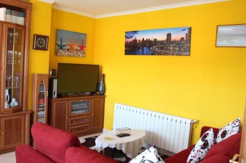 TV a/nebo společenská místnost v ubytování Flat Mar de Ardora Finisterre