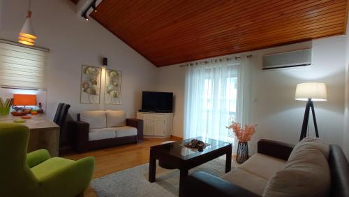 - un salon avec un canapé et une table dans l'établissement Apartment Maja, à Budva