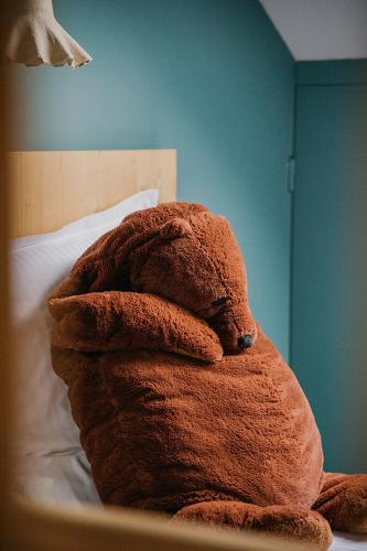 Postel nebo postele na pokoji v ubytování Hotel Spa Azteca Barcelonnette