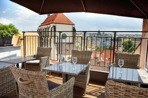 Balkón nebo terasa v ubytování Jungmann Hotel