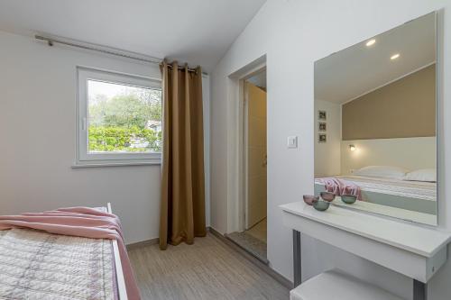 Postel nebo postele na pokoji v ubytování Ferienhaus Prenc