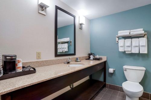A bathroom at Sleep Inn & Suites Auburn Campus Area I-85