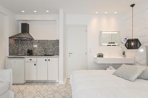 Kuchyňa alebo kuchynka v ubytovaní Naxos Evilion Luxury Apartments & Suites