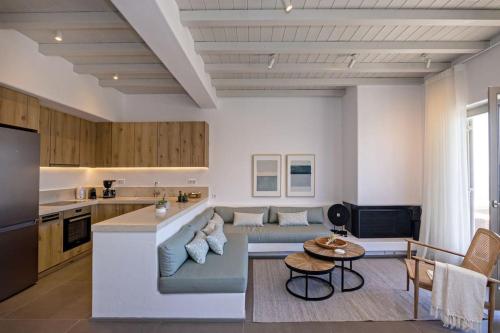 Кухня или мини-кухня в Villa Erato in Triantaros Tinos
