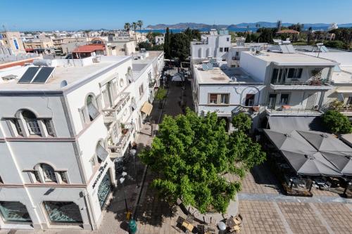 an aerial view of a city with buildings at Milva Apartments in Kos Town