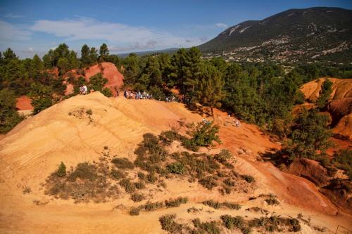 a group of people standing on top of a hill at Luxurious Provencal Village House, Walk to Village Pool in Rustrel