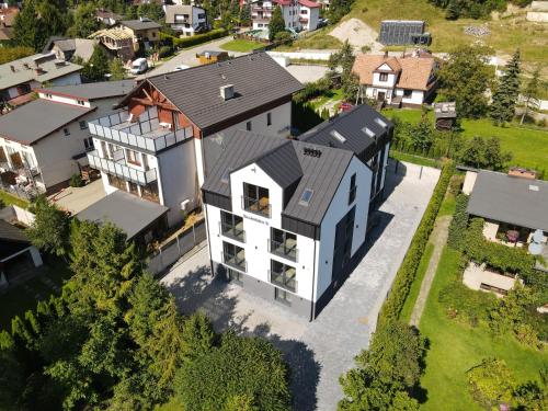 an aerial view of a house at Beskidzka9 & Free Sauna in Szczyrk