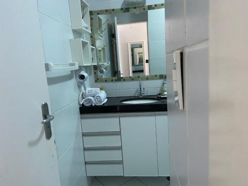 Η κουζίνα ή μικρή κουζίνα στο Flats apart hotel marinas Carneiros - vista p mar
