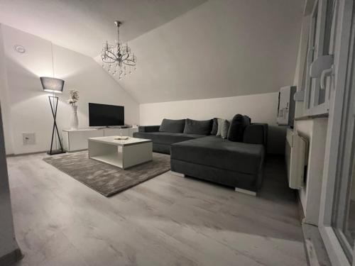 a living room with a couch and a tv at Uvac lake "FF" in Sjenica