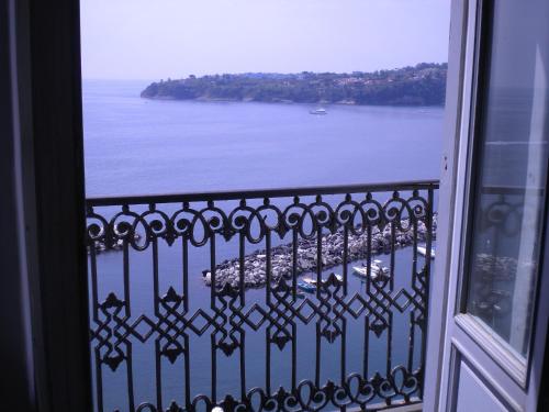 a view of the water from a balcony at Hotel La Casa sul Mare in Procida