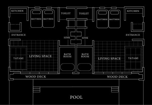 a diagram of a floor plan of a gym at Sesoko Sansui in Sesoko