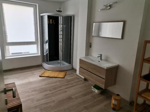 Koupelna v ubytování Le caillou Blanc