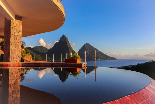 
The swimming pool at or close to Jade Mountain
