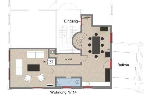 a floor plan of a building at Palais Wunderlich in Lahr