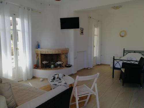 Postel nebo postele na pokoji v ubytování Gio st Gio apartment 2 Antiparos st Giorgio