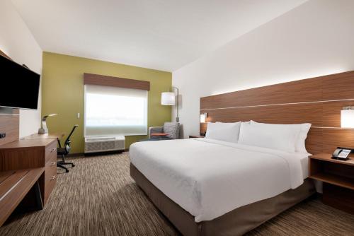 a hotel room with a large bed and a flat screen tv at Holiday Inn Express & Suites - Punta Gorda by IHG in Punta Gorda