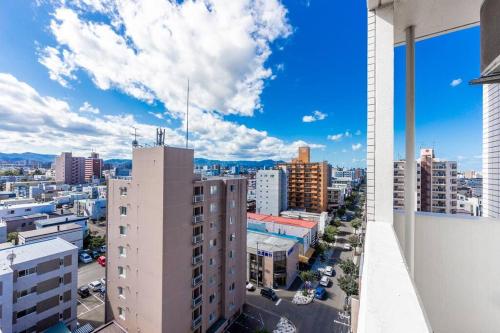 a view of a city from a building at GALAXY in Sapporo