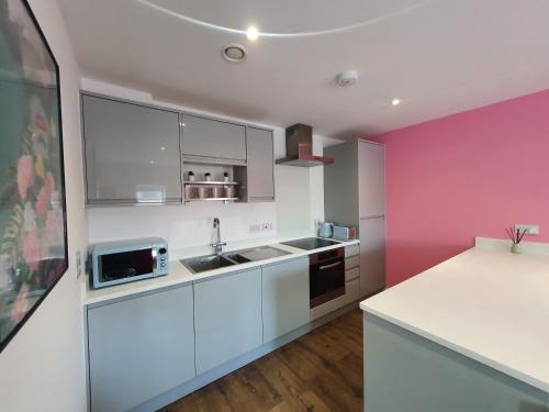 Kuchyň nebo kuchyňský kout v ubytování Super Penthouse Apartment in the City Centre