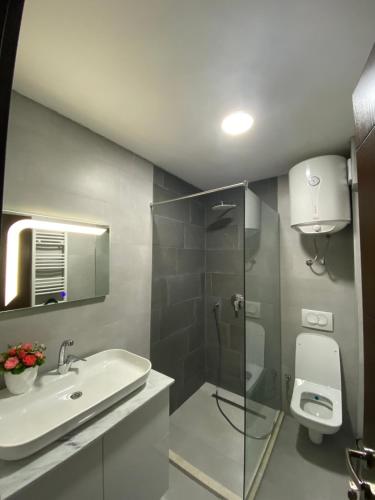 Ένα μπάνιο στο Xhan Apartments