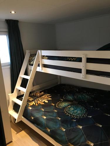 Двухъярусная кровать или двухъярусные кровати в номере Glamping aan de Thoolse kust