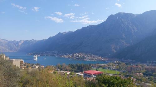 a view of a large body of water with mountains at Casa Vecchia in Kotor
