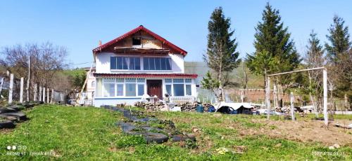 a house on a hill with a path in front of it at Arzu pansiyon in Aybastı