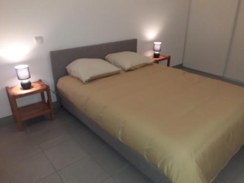 Ένα ή περισσότερα κρεβάτια σε δωμάτιο στο Bel Appartement en résidence avec Parking Privé
