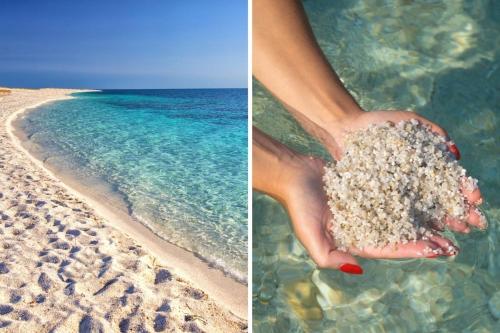 dos fotos de una mujer con su pie en el agua en Monolocale in un piccolo paradiso, en Tramatza