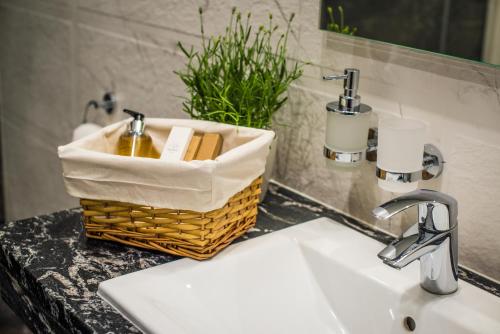 Koupelna v ubytování Hotel Sukcesor