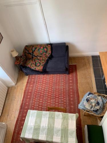 un salon avec un canapé et une table dans l'établissement 21m tout confort pour 2 proche des Remparts, à Vannes