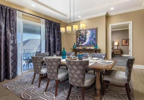 a dining room with a table and chairs at Club Wyndham Nashville in Nashville