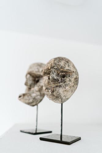 a model of a skull on display on a table at Dreamsea Surf House Fuerteventura in Corralejo