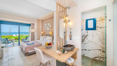 Pyrgos Beach Hotel Apartmentsにあるシーティングエリア