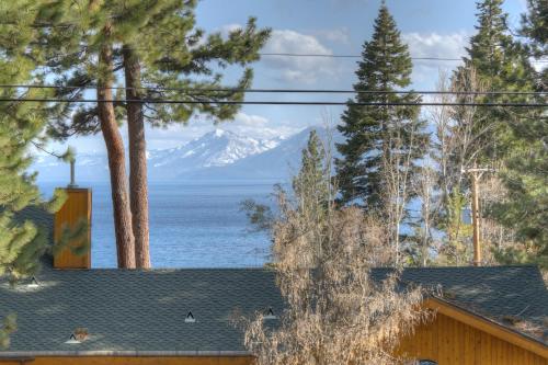 a view of a snowy mountain from a house at Dollar Point in Tahoe City
