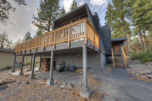 a house with a large deck on top of it at Dollar Point in Tahoe City