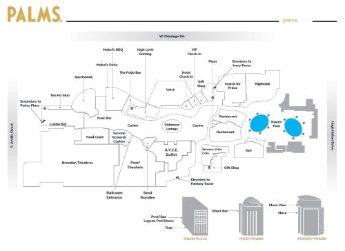 a schematic diagram of the city of pallas at Palms Place One Bedroom Suite 1220 sqft in Las Vegas