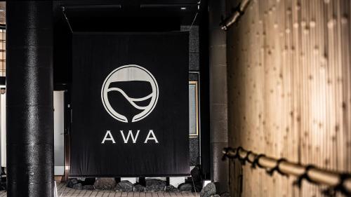 a awa sign on the side of a building at AWA Nishi-Izu in Numazu