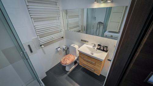 Ванная комната в Apartament nad jeziorem długim