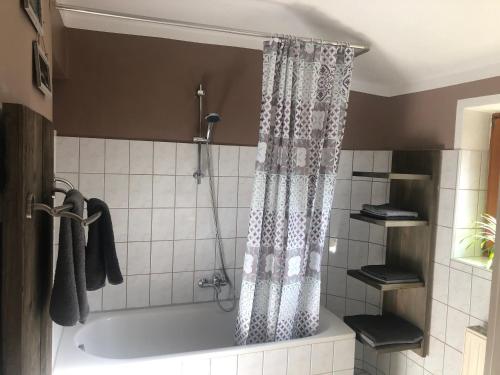 Ванная комната в Ferienwohnung Landhaus zum Sonnenschein