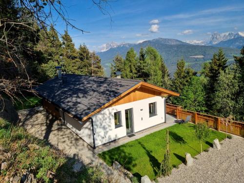 Single house in the nature with view on Dolomites