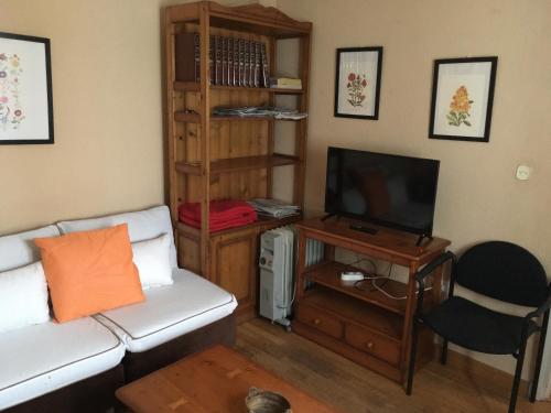 ein Wohnzimmer mit Sofa und Fernseher in der Unterkunft Apartamento Centro Ciudad Ronda in Ronda